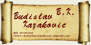 Budislav Kazaković vizit kartica